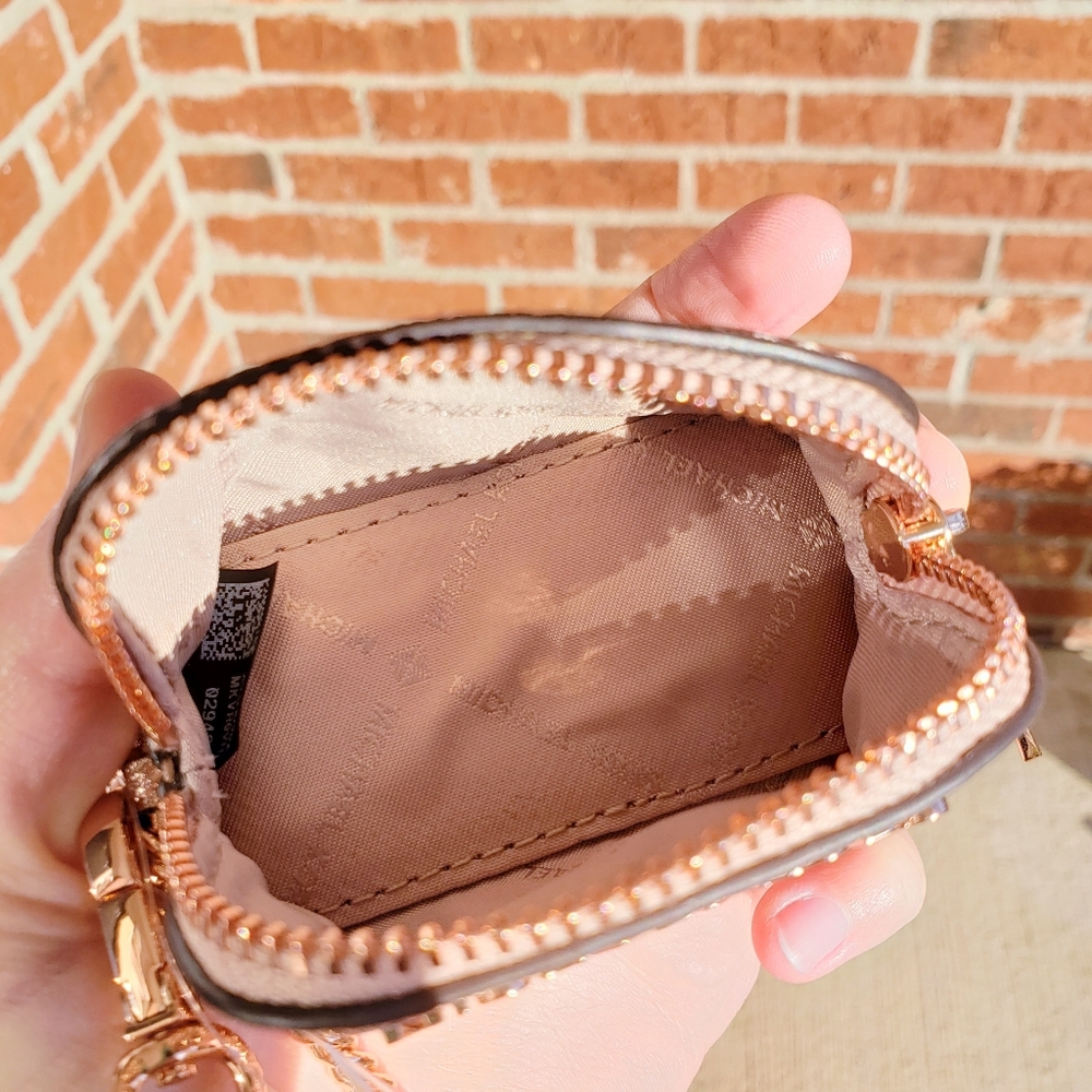 🌺NWT Michael Kors coin pouch key fob rose gold MK - Picture 4 of 5